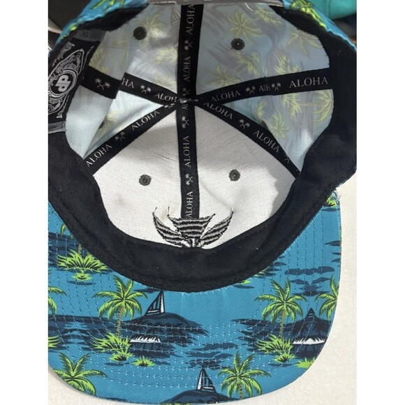 Double Portion Supply Snapback Hat ALOHA Floral Tropical Hawaiian Vaca Black Cap - Picture 8 of 11